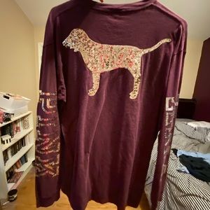 PINK sequined long sleeve top